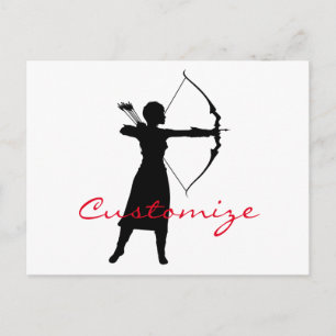 Female Archer Silhouette Thunder_Cove Vykort