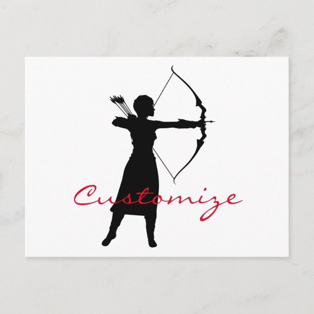 Female Archer Silhouette Thunder_Cove Vykort (Framsida)