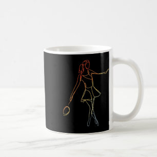 Female Badminton Player Sketch Shuttle Game for Gi Kaffemugg
