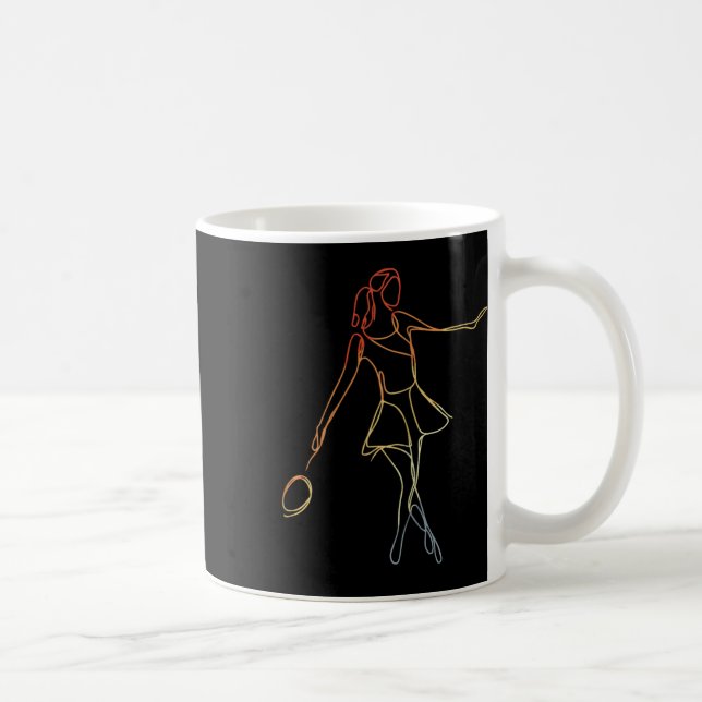 Female Badminton Player Sketch Shuttle Game for Gi Kaffemugg (Höger)