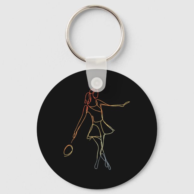 Female Badminton Player Sketch Shuttle Game for Gi Nyckelring (Framsida)