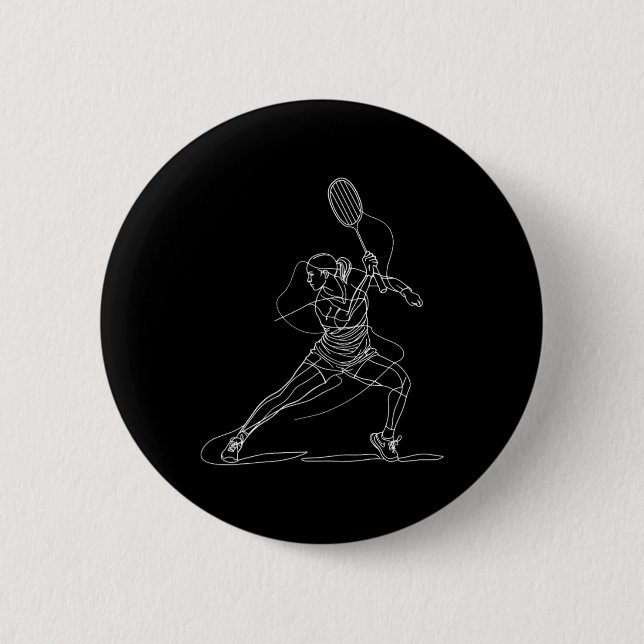 Female Badminton Player Teckning skyttelspel för G Knapp (Framsida)
