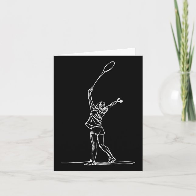 Female Badmintonist Sketch Shuttle Kort (Framsida)