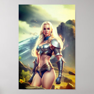 Female Barbarian Fantasy Poster