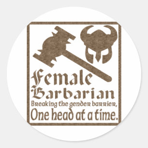 Female Barbarian Runt Klistermärke