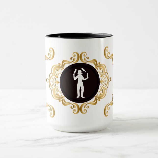 Female Bartender White Silhouette Mugg (Center)