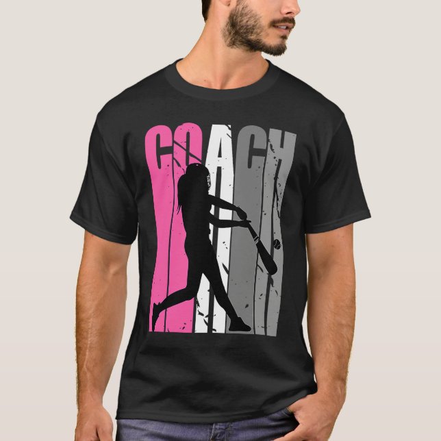 Female Baseball Player Instructor Softball Teacher T Shirt (Framsida)