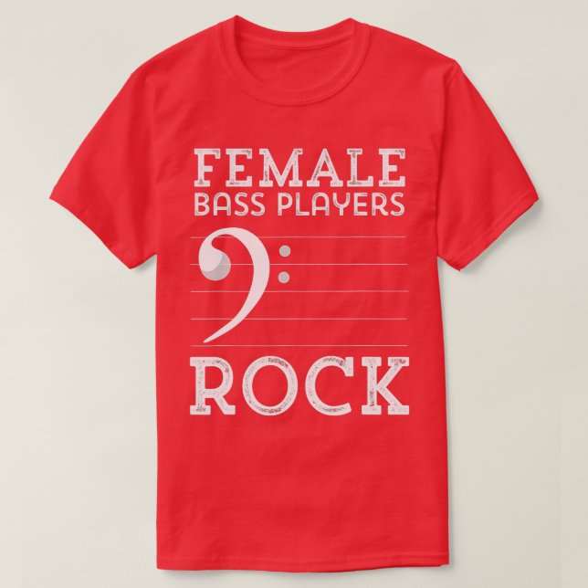 Female Bass Players Sten Dubbla Bass Funny Music T Shirt (Design framsida)