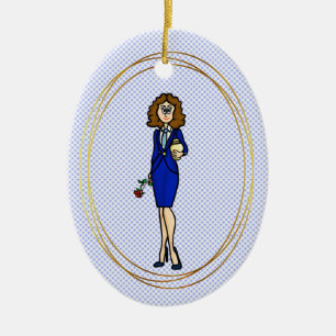 Female begravningsdirektör Holding Urn Ornament