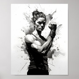 Female Bodybuilding der Flexing Muscles Fitness Gi Poster