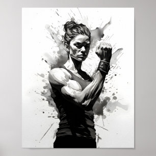 Female Bodybuilding der Flexing Muscles Fitness Gi Poster