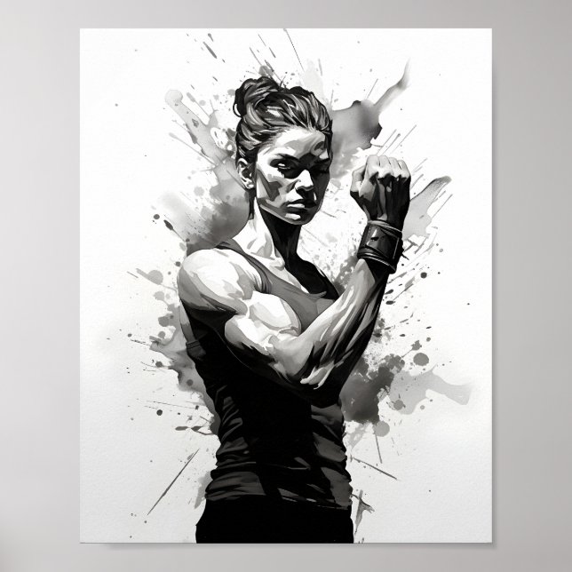 Female Bodybuilding der Flexing Muscles Fitness Gi Poster (Framsidan)