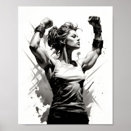 Female Bodybuilding der Flexing Muscles Fitness Gi Poster
