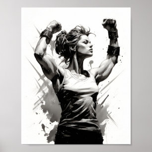 Female Bodybuilding der Flexing Muscles Fitness Gi Poster