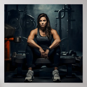 Female Bodybuilding Restation mellan uppsättningar Poster