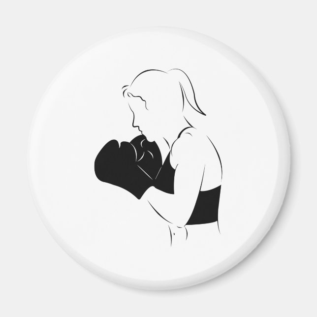 Female Boxer Magnet (Framsidan)