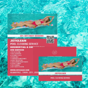 Female Btern Porträtt, Swimming Bassäng Städning Reklamblad