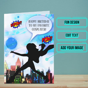 Female Cosplayer Sentimental Birthday Kort