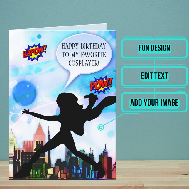 Female Cosplayer Sentimental Birthday Kort (This card is specifically for the friend or family member in your life who has a love of cosplay.)