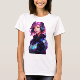 Female Cyborg anime stil T Shirt