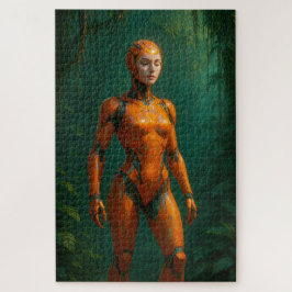 Female Cyborg Jungle Sentinal i Orange Armor Pussel