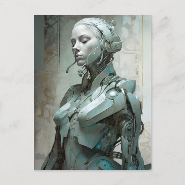 Female Cyborg Woman Science fiction Vykort (Framsida)