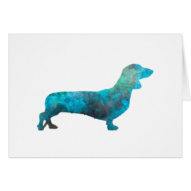 Female Dachshund in watercolor Hälsningskort (Framsidan Horizontal)