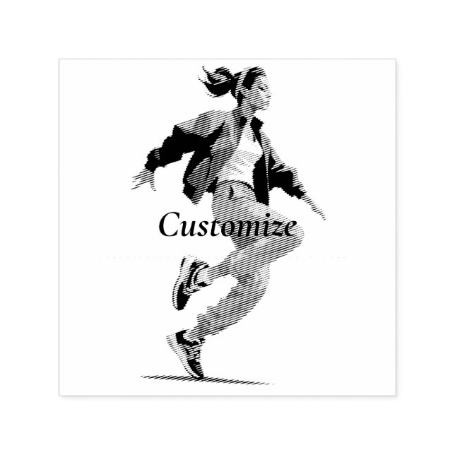 Female dancer Hip hop Thunder_Cove Självfärgande Stämpel (Design)