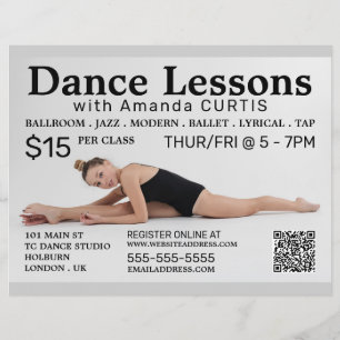 Female dansare, Dance Lesson Reklamflygare Reklamblad