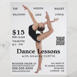 Female dansare, Dance Lesson Reklamflygare Reklamblad