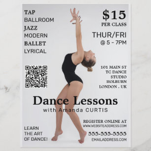 Female dansare, Dance Lesson Reklamflygare Reklamblad