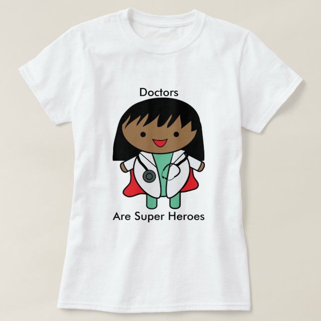 Female Doktor Black Toppen Hero Personalize T Shirt (Design framsida)
