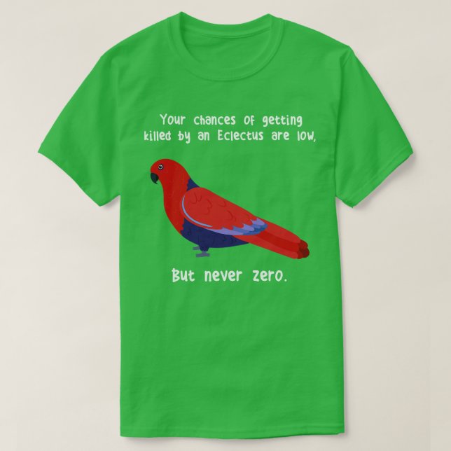 Female Eclectus Parrot aldrig noll T Shirt (Design framsida)
