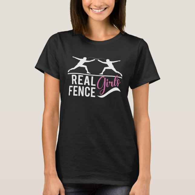 Female Fencing Girl Fencer Fence T Shirt (Framsida)