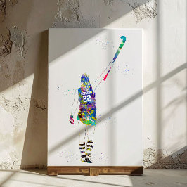 Female Field Hockey Player Canvastryck