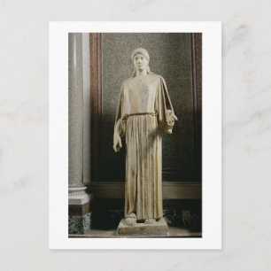 Female figur med peplos, grekiska (marmor) vykort