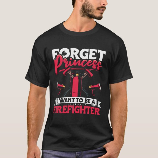 Female Firefighter Fireman Apparel Firefighting fo T Shirt (Framsida)