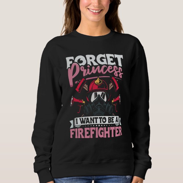 Female Firefighter Fireman Apparel Firefighting fo T Shirt (Framsida)