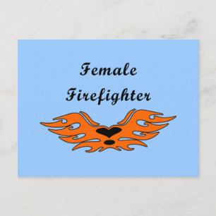 Female Firefighter Tattoos Vykort