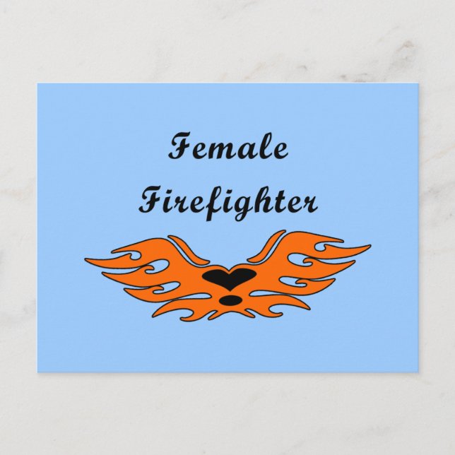 Female Firefighter Tattoos Vykort (Framsida)