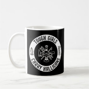 Female Firefighter Tuff Girls Carry Halligans Kaffemugg