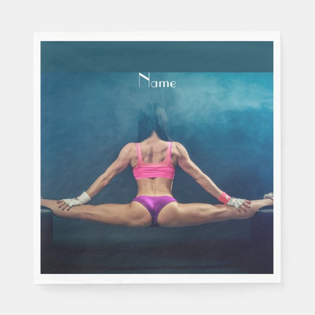 Female Fitness-modell - uppdelad Thunder_Cove Pappersservett (Framsidan)