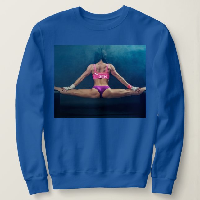 Female Fitness-modell - uppdelad Thunder_Cove T Shirt (Design framsida)
