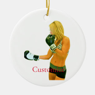 Female Fitness-modellboxning Thunder_Cove Julgransprydnad Keramik