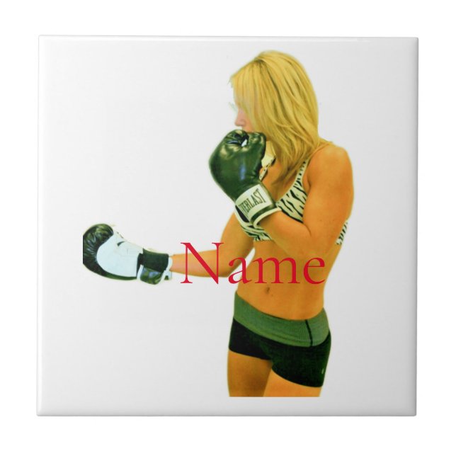 Female Fitness-modellboxning Thunder_Cove Kakelplatta (Framsidan)