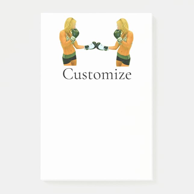 Female Fitness-modellboxning Thunder_Cove Post-it Block (Framsida)