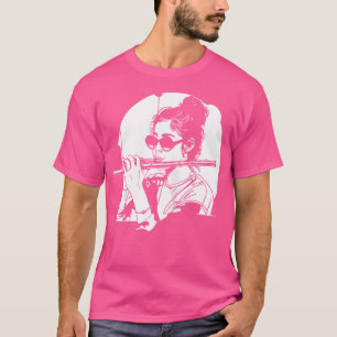 Female Flutist Teckning Flute Duet T Shirt