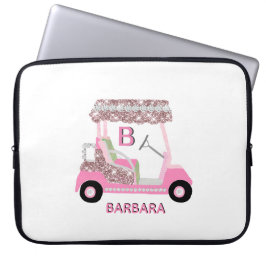 Female Golf Cart Personalize Laptop Fodral