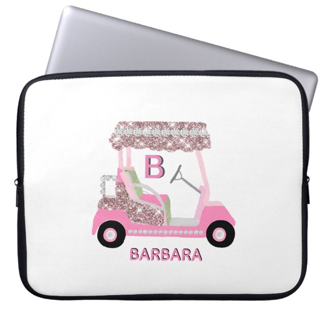 Female Golf Cart Personalize Laptop Fodral (Framsidan)