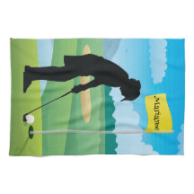 Female Golfer Design Golf Towel